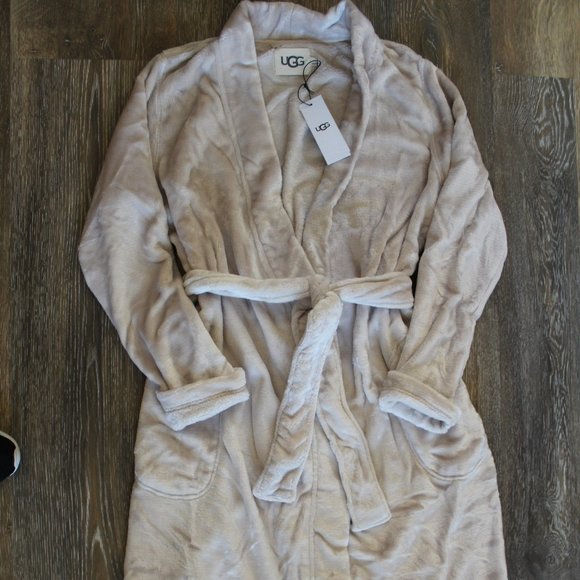 NWT UGG WOMEN'S MARLOW MOONBEAM VELOUR LONG BATH ROBE - Picture 2 of 5